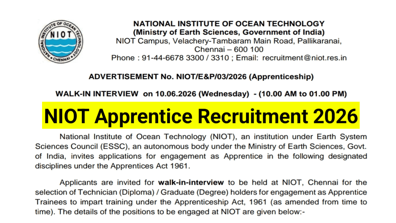 NIOT-Apprentice-Recruitment-2026